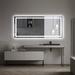 Wrought Studio™ Aolaith Wall Mounted Rectangular Frameless Anti Fog LED Light Bathroom Mirror, Dimmable Vanity Mirror in White | Wayfair