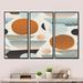 George Oliver Retro Shapes w/ Abstract Suns & Moons I - 3 Piece Floater Frame Print on Canvas Canvas, Wood in White | 20 H x 36 W x 1 D in | Wayfair