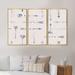 Union Rustic Boho Purple Arrows w/ Flowers IV - 3 Piece Floater Frame Graphic Art on Canvas Canvas, Wood in White | 28 H x 36 W x 1 D in | Wayfair