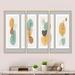 George Oliver Minimalistic Compostion of Organic Shapes III - 3 Piece Floater Frame Graphic Art on Canvas Metal in Green | Wayfair