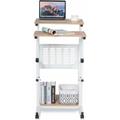 RELAX4LIFE Bureau d'Ordinateur Réglable 68-98CM, Bureau Assis-Debout Informatique Multifonctionnel