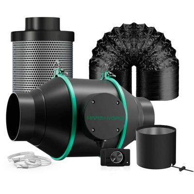 Mars Hydro - 4-Zoll-Inline-Kanalventilator und Kohlefilter-Kombination mit Drehzahlregler Image
