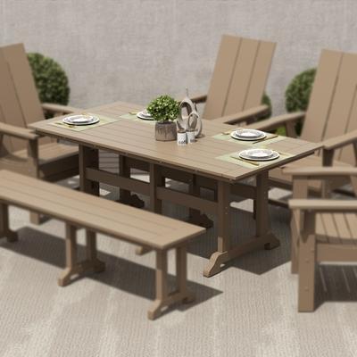 Polytrends Laguna Hdpe All Weather Outdoor Patio 71" Rectangular Dining Table