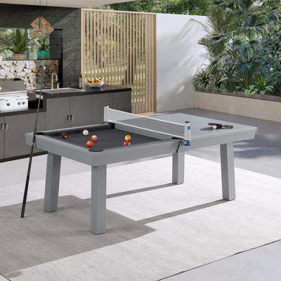 Laguna Indoor/Outdoor 7ft Slate Pool Table with Dining Top & Accessories, Cement Finish
