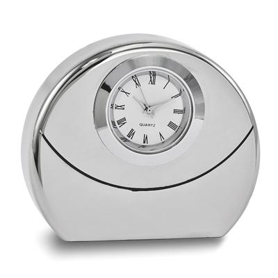 Curata Silver-Tone Round Desk Clock