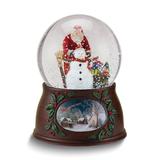 Santa and Snowman Glitter 4" Glass Dome Musical (Plays Have Yourself a Merry Little Christmas)