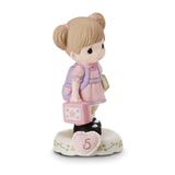 Curata Growing Grace Age Five Brunette Porcelain Figurine 3.8" X 4.7"