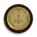 Curata Brass and Cherry Wood 9.75" Weather Station with Barometer Thermometer and Hygrometer