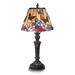 Curata Butterfly Peony Stained Glass Desk or Table Lamp