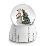 Curata Resin Snowman with Tree Musical (Holly Jolly Christmas) Glitterdome Snow Globe