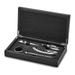 Curata Five Piece Wine Gift Set in Wooden Box - Includes Bar Tool Thermometer Stopper Pourer and Drip Ring