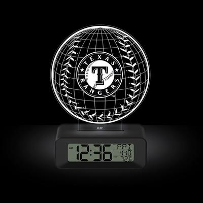 Game Time MLB Texas Rangers Color-Changing Led 3d Illusion Alarm Clock with Temperature and Date