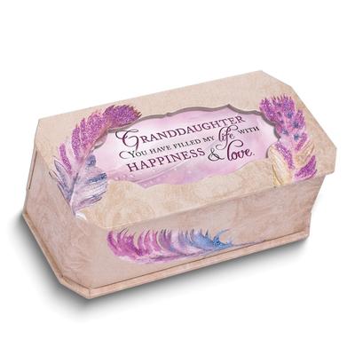 Curata Granddaughter Sentiment Purple Feather Belle Papier Music Box (Plays Wonderful World)