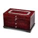 Curata Giftware High Gloss Rosewood Veneer W/Mother of Pearl Inlay 2-Drawer Locking Wooden Jewelry Box