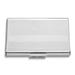 Curata Silver-Tone Textured Business Card Case with Polished Engraving Stripe