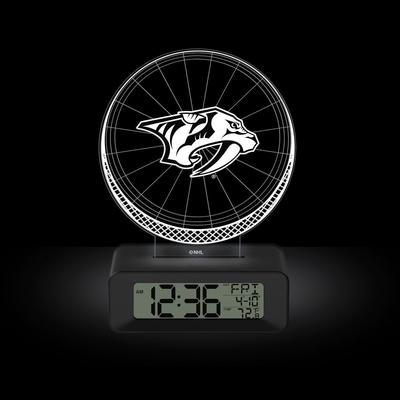 NHL Nashville Predators Color-Changing Led 3d Illusion Alarm Clock with Temperature and Date