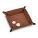 Curata Caramel Leatherette Snap Valet Tray