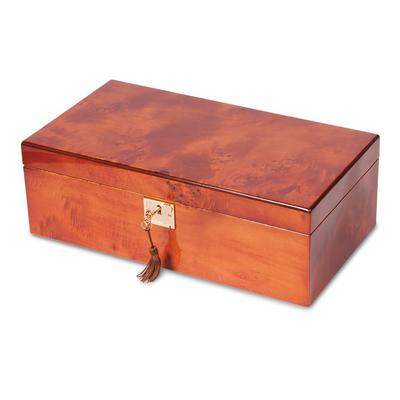 Curata Luxury Giftware Mapa Burlwood Veneer High Gloss Finish Multi Use Locking Collector Box