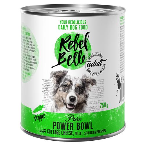 6x750 g Adult Pure Power Bowl veggie Rebel Belle Hundefutter nass
