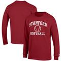 Men's Champion Cardinal Stanford Softball Icon Long Sleeve T-Shirt