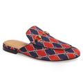 Gucci Shoes | Gucci Men's Mini Rhombus Chain Royal Bluett-Red Princetown Mule Size 7 | Color: Blue/Red | Size: 7