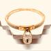 Michael Kors Jewelry | Michael Kors Rose Gold Tone Cz Padlock Bangle Bracelet | Color: Gold/Pink | Size: Os