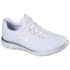 Slip-On Sneaker SKECHERS "SUMMITS", Damen, Gr. 37, silber (weiß, silberfarben), Textil, sportlich, Schuhe, Freizeitschuh, Komfortschuh mit stoßdämpfender Zwischensohle, Topseller