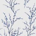 LAURA ASHLEY Vliestapete "Pussy Willow" Tapeten Gr. B/L: 0,52 m x 10 m, Rollen: 1 St., blau (offwhite, blau) Blumentapeten