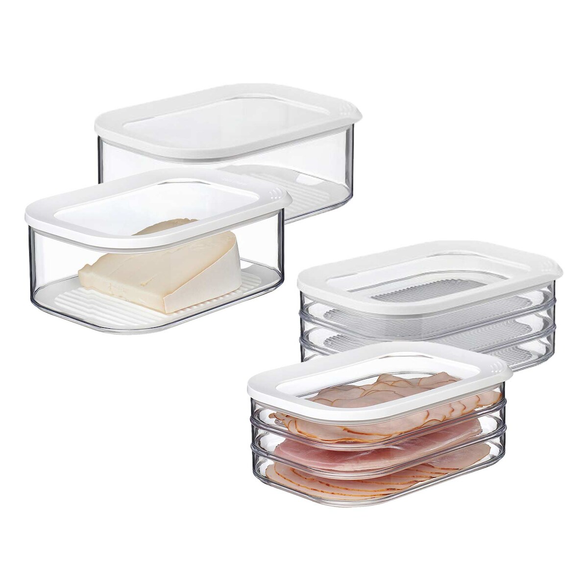 Mepal MODULA Aufschnittdosen XL 4er Set weiß Image