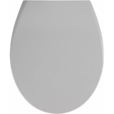 WC-Sitz WENKO "Samos Concrete", grau (hellgrau, grau), B:37,5cm L:44cm, Duroplast, Edelstahl, WC-Sitze