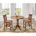 August Grove® Pucci 3 - Piece Counter Height Solid Wood Dining Set Wood in Brown | 35.1" H x 36" L x 36" W | Wayfair