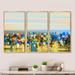 Ebern Designs Handpainted Colorful Wildflowers & Spring Fields - 3 Piece Floater Frame Print Set on Canvas Canvas, in White | Wayfair