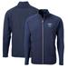 Men's Cutter & Buck Navy Columbia University Big Tall Adapt Eco Knit Hybrid Recycled Full-Zip Jacket