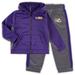 Toddler Colosseum Purple/Gray LSU Tigers Shark Full-Zip Hoodie Jacket & Pants Set