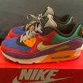 Nike Shoes | Nike Air Max 90 Qs Viotech University Red Pale Vanilla Suede Cd0917 600 Sz 9 | Color: Red/Yellow | Size: 9