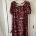 Lularoe Dresses | Euc - Large Lularoe Carly - Black With Pink, Red, And White Floral Pattern | Color: Black/Pink | Size: L