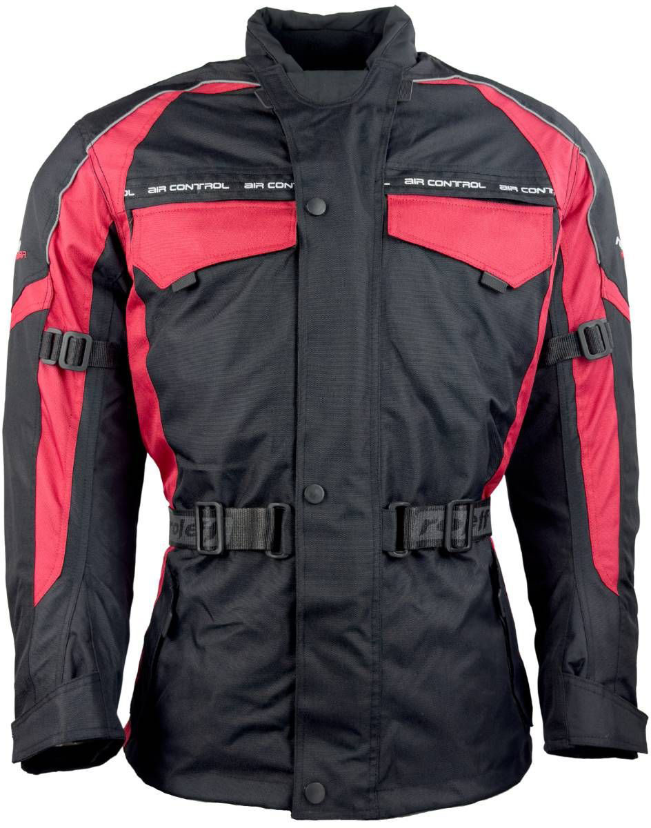 Motorradjacke ROLEFF "Reno" Gr. M, rot (rot, schwarz), Jacken, M, Obermaterial: 100% Polyester. Innenfutter: 100% Polyester, mit Protektoren, 4 Taschen, 3 Belüftungslöcher