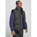 Jerseyweste URBAN CLASSICS "Urban Classics Herren Block Puffer Vest", Herren, Gr. M, schwarz (schwarz, schwarz), 100% Polyester, Rundhals, Westen