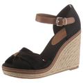 High-Heel-Sandalette TOMMY HILFIGER "ICONIC ELENA SANDAL" Gr. 40, schwarz (black) Damen Schuhe Sandaletten mit verstellbarer Schnalle