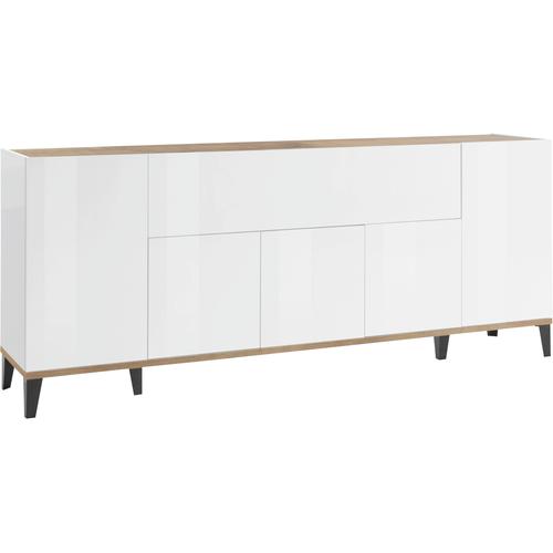 „Sideboard INOSIGN „“sunrise““ Sideboards Gr. B/H/T: 200 cm x 82 cm x 40 cm, weiß (weißhg, ahorn pereira) Sideboards Breite 200 cm“