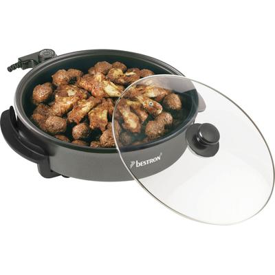 BESTRON Elektrische Partypfanne "AHP1500Z Snackpfanne", schwarz, B:41cm H:13cm T:38cm, Elektropfannen, mit Antihaftbeschichtung, Schwarz
