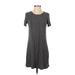Socialite Casual Dress - Shift Scoop Neck Short sleeves: Gray Print Dresses - Women's Size Small