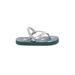 Sandals: Flip-Flop Platform Casual Teal Solid Shoes - Kids Girl's Size 7