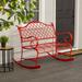 Winston Porter Belisma Metal Indoor/Outdoor Rocking Bench Metal in Red | 39 H x 33.5 W x 45.25 D in | Wayfair B6CFF55124044157A4D7ECBDE93991CD