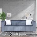 Mercer41 Darthie 87" Wide Channel Tufted Velvet Upholstered Sofa Tuxedo Arm Sofa Velvet in Gray | 27.5 H x 87 W x 34 D in | Wayfair