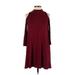 Soprano Casual Dress - Mini: Burgundy Print Dresses - Women's Size X-Small