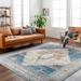 Shin 12' x 15'7" Traditional Light Gray/Royal Denim/Gray/Clay/Copper/Slate/Blue/Light Beige/Mustard/Rust/Slate Blue/Peach Area Rug - Hauteloom