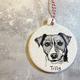 Hand Painted Ceramic Pet Decoration - Pet Portrait Bauble - Custom Painted Pet Christmas Tree decoration - Hand Painted Ceramic Pet Bauble