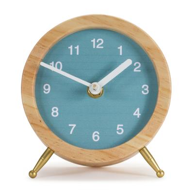 Desk Clock 3"D x 4.75"H Wood/MDF 1AA Battery, Not Included - 3"W x 3"D x 4.75"H