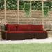 vidaXL Patio Sofa Sectional Sofa Couch Loveseat Outdoor Armchair Poly Rattan - 27.6" x 27.6" x 23.8"